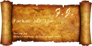 Farkas Júlia névjegykártya